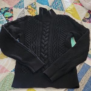 GAP Black Cowl Neck Cable Knit Sweater